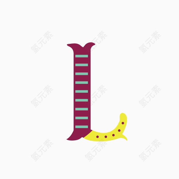 卡通字母 马戏团字母 字母L