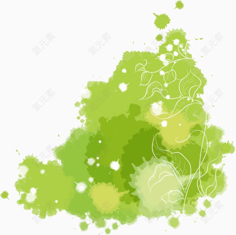 绿色水墨