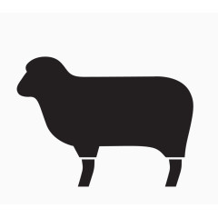 黑色手绘的动物绵羊