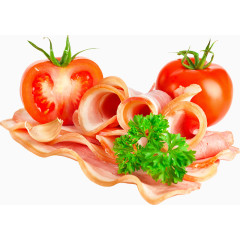 培根肉片西红柿 