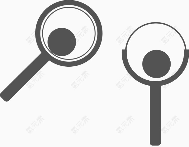 矢量灰色look放大镜