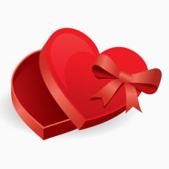 红色心形礼物盒图标