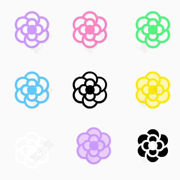 彩色花纹