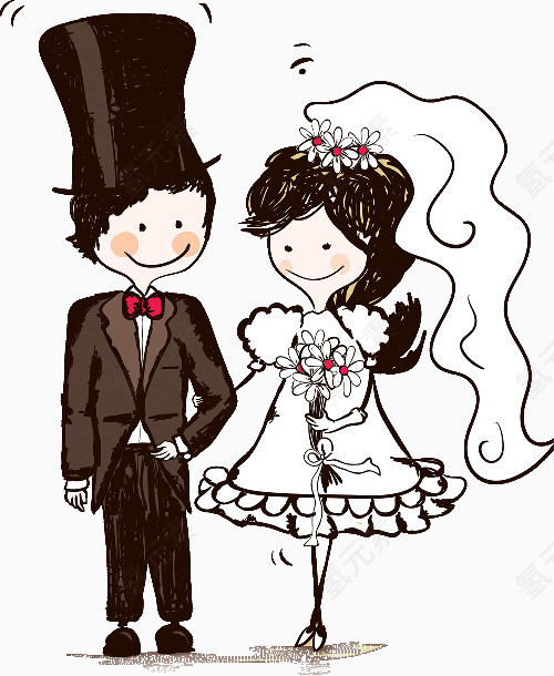 卡通婚礼装饰元素
