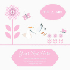 卡通粉色边框飞鹅