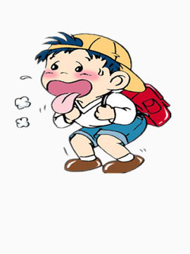气喘吁吁的小孩
