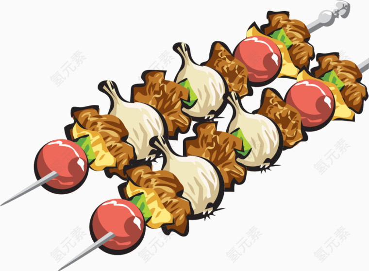 手绘肉串