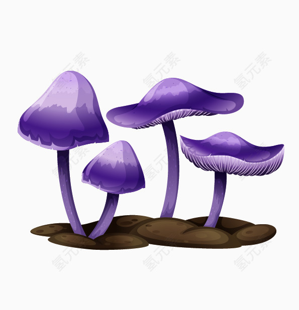 卡通可爱蘑菇素材