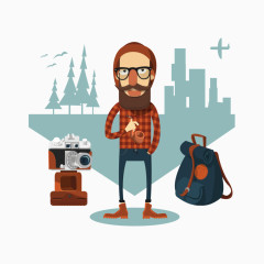 扁平化摄影人物