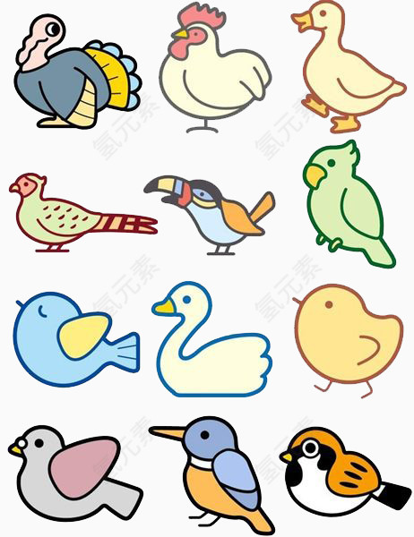 卡通鸡鸭漫画