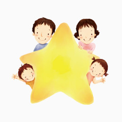 父亲节海报卡通亲子