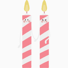 卡通手绘粉色牵手浪漫爱情蜡烛