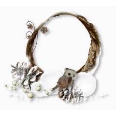 猫头鹰雪球等边框