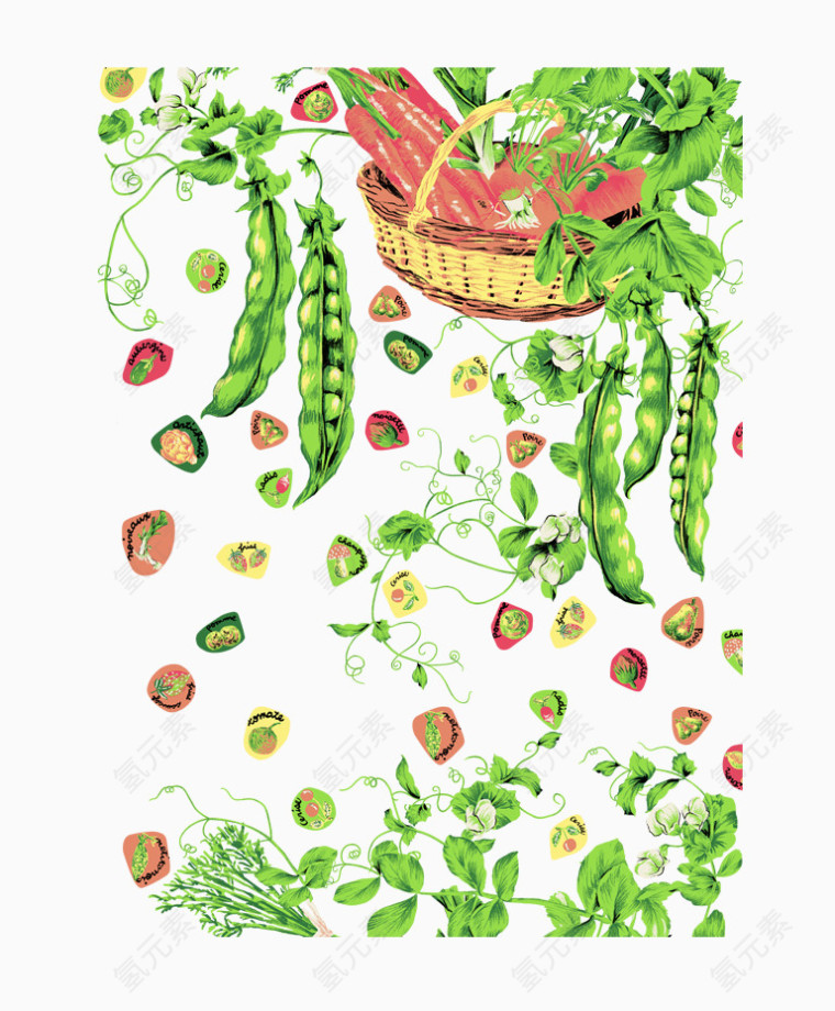 小清新彩绘豌豆