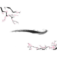 梅花墨画ppt背景
