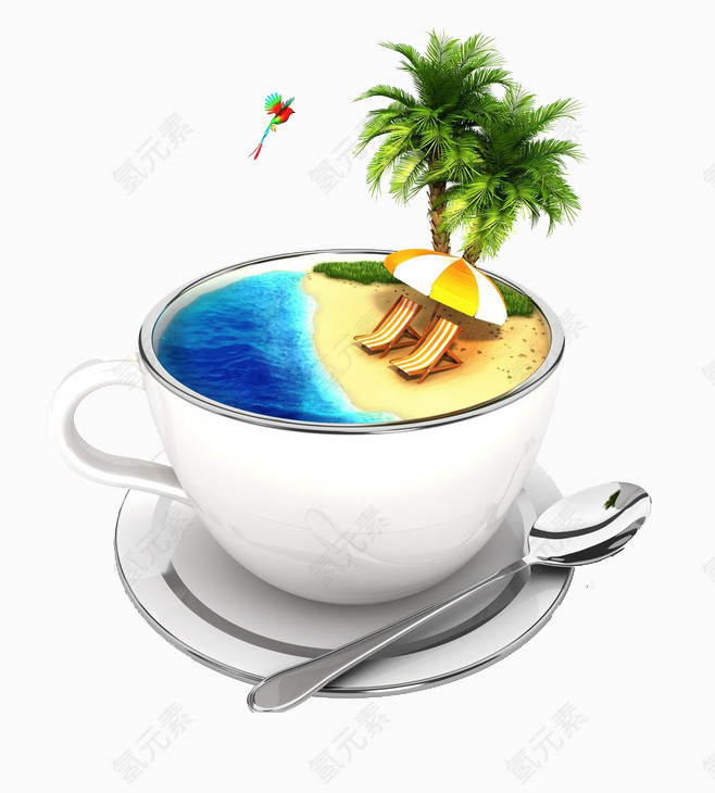 咖啡杯里的旅游胜地