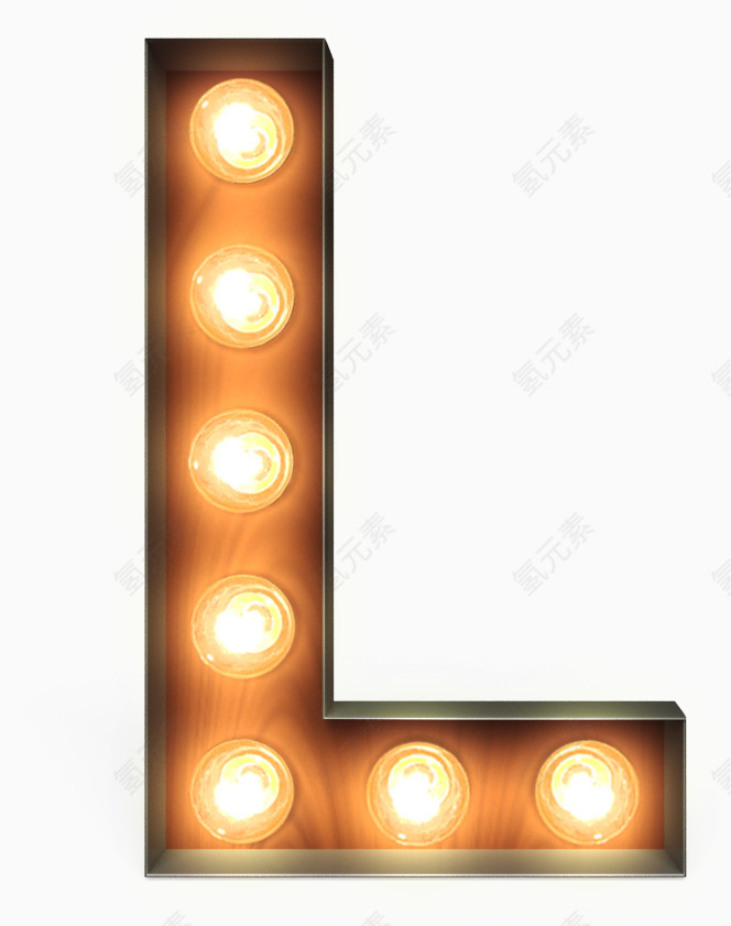 霓虹灯 字母  橙色