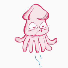 粉红卡通章鱼素材