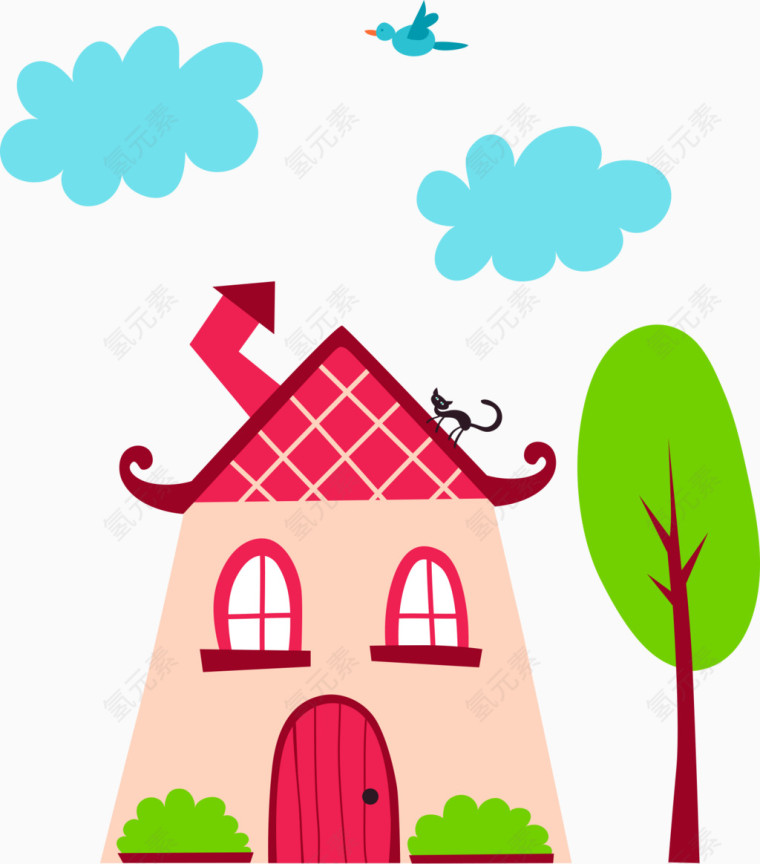 卡通建筑房子