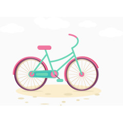 矢量粉色自行车