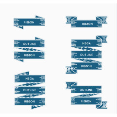 复古丝带条幅矢量