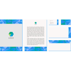 矢量蓝色多边形公司文件