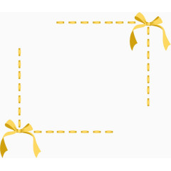可爱黄色蝴蝶结边框