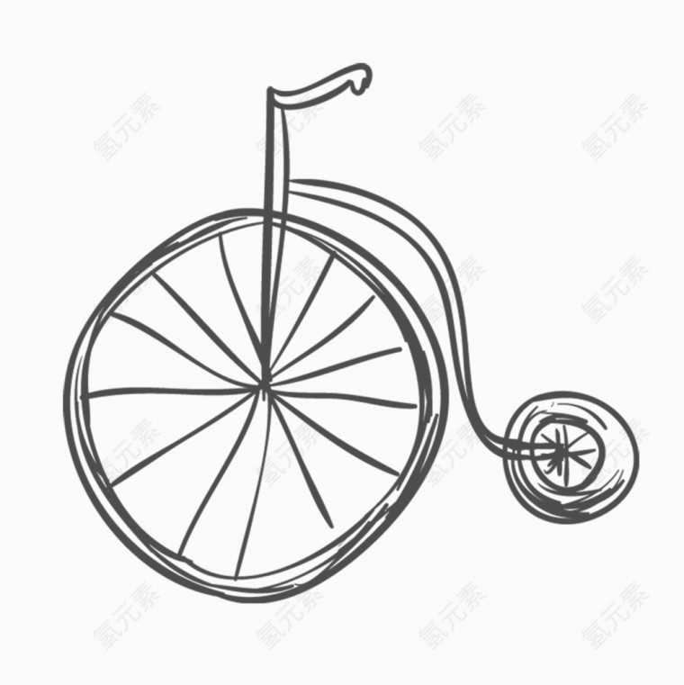 手绘风自行车