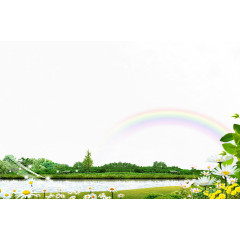 绿色郊外风景花海