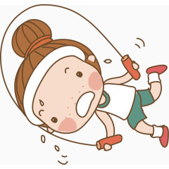 跳绳卡通人物图标元素