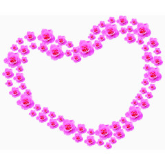 紫色手绘花朵爱心造型