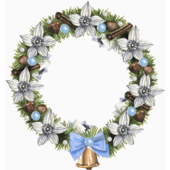 蓝色花蝴蝶结花环