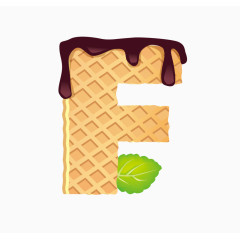 水果威化饼干英文字体字母F