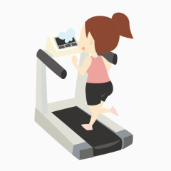 卡通图片 跑步机和女孩