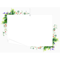 清新绿叶吊牌边框