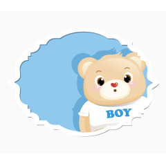 可爱小熊促销标签