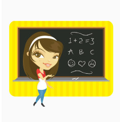 卡通手绘老师在讲课
