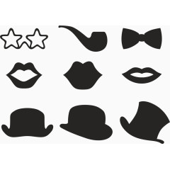 卡通手绘帽子领结合集 