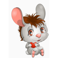 手捧爱心的小兔子