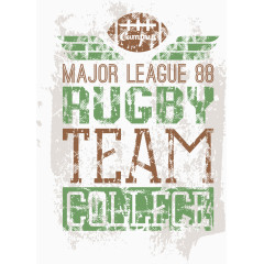 矢量橄榄球字母印花