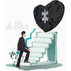 楼梯上的商务男人