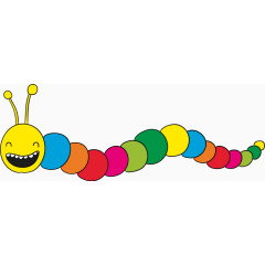 矢量手绘彩色毛毛虫