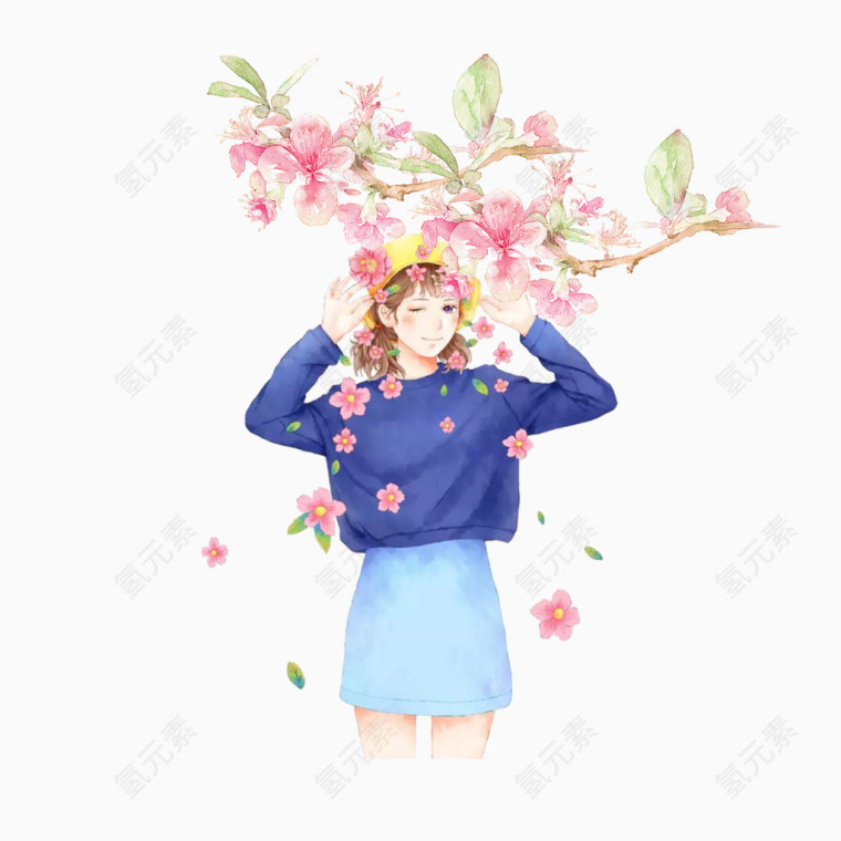 女孩和花