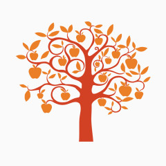 卡通彩色树木装饰