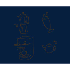 手绘咖啡集合元素