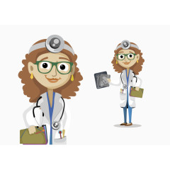 矢量素材卡通手绘医生