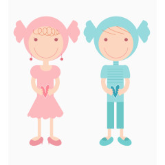 小清新手绘情侣