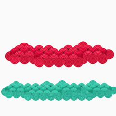 红色蓝色卡通圆圈祥云