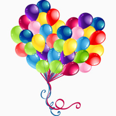 爱心形状气球群