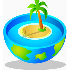 矢量创意地球湖